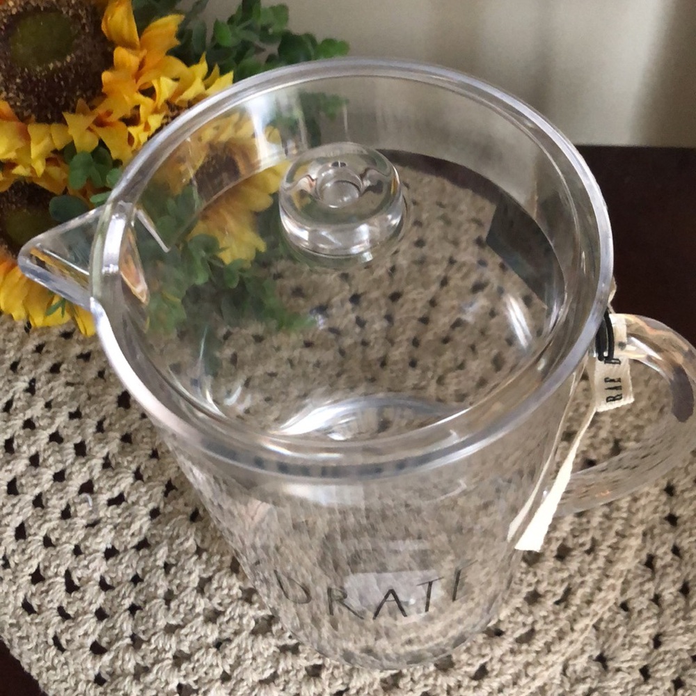 Rae Dunn Clear Acrylic Pitcher with “Hydrate” text - Picture 3 of 9